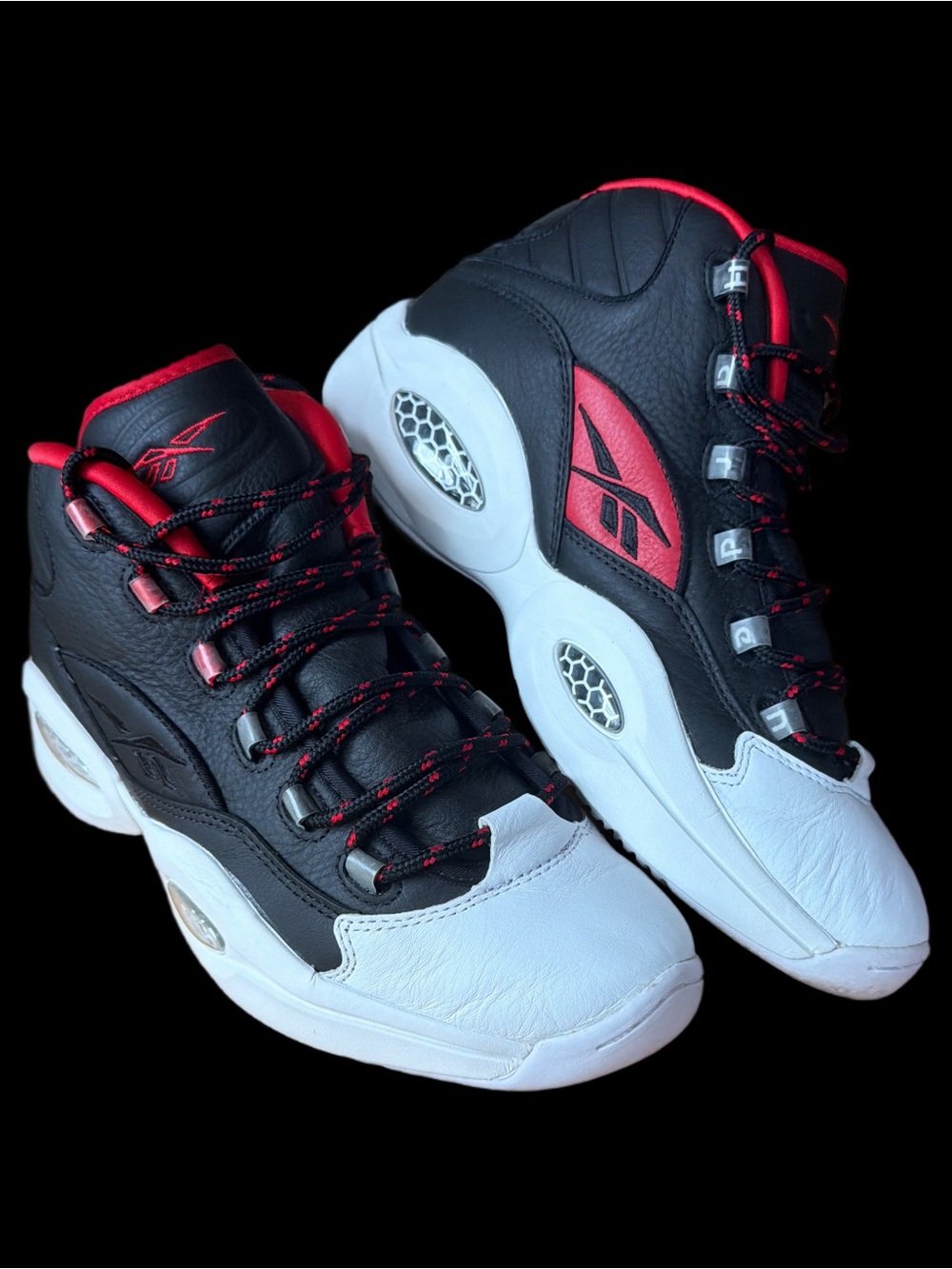 Reebok A.I. “The QUESTION” Men’s Black/White/Red Mid-Top Sneakers size 11